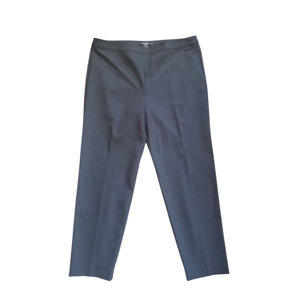 St. John Caviar Black Tuxedo Straight Leg Ankle Dress Pants Slacks, Women's 14